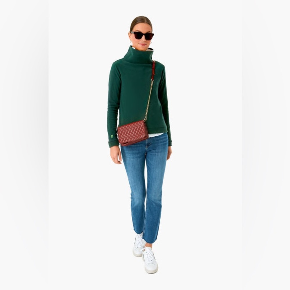 Dudley Stephens Park Slope Fleece Long Sleeve Stand Up Collar Green Size M - Picture 12 of 12